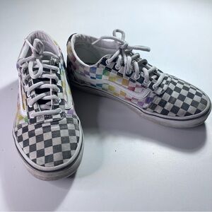 🌈 Vans Ward Rainbow Checkered Low-Top Sneakers 🌈 Size 4